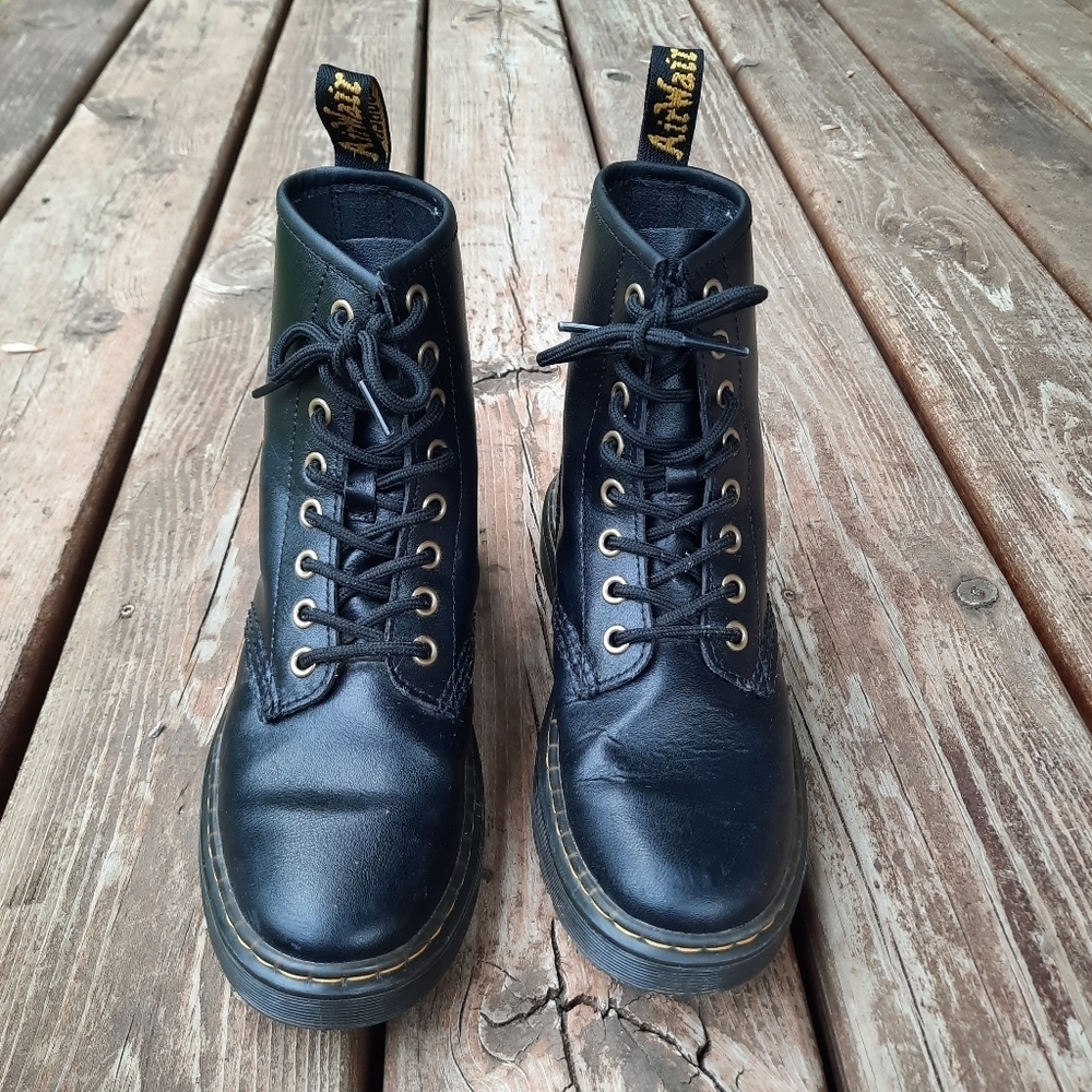 Dr. Martens Zavala Casual Combat Boots Black Leather Boots Unisex Size W6/M5 - Picture 6 of 16